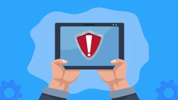 Tablet Cyber Security Tech Animation Video Animated – Stock-video