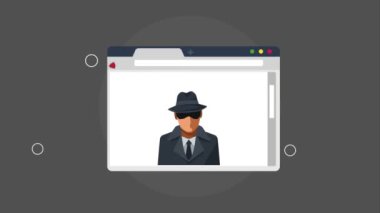 webpage cyber security tech animation ,4k video animated