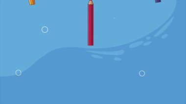 colors pencils pattern educative animation ,4k video animated