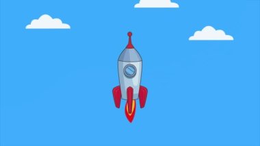 space rocket launcher startup animation ,4k video animated