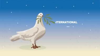 international peace day lettering animation ,4k video animated