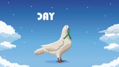 international peace day lettering animation ,4k video animated