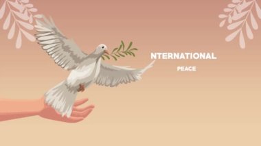 peace day international lettering animation ,4k video animated