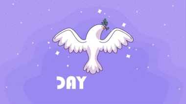 international peace day lettering animation ,4k video animated