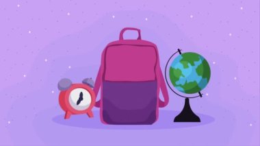 school supplies accessories seasonal animation ,4k video animated