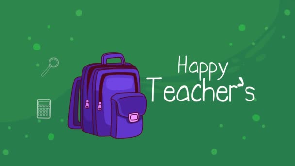 Happy Teachers Day Lettering Chalkboard Video Animated — Stock Video