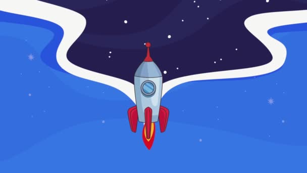 Space Rocket Launcher Startup Animation Video Animated — Stockvideo
