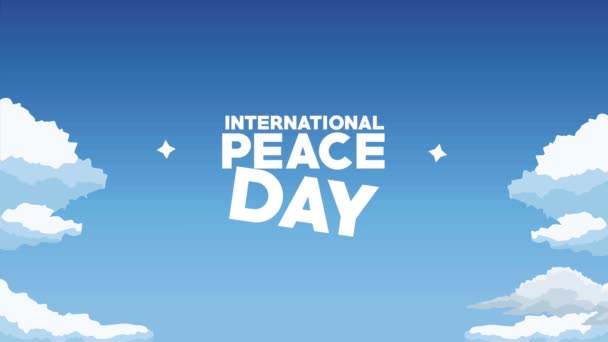 International Peace Day Lettering Animation Video Animated — Stock video
