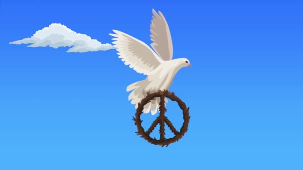 International Peace Day Animation Dove Video Animated — Wideo stockowe