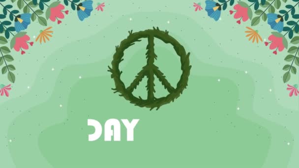 International Peace Day Lettering Animation Video Animated — Αρχείο Βίντεο