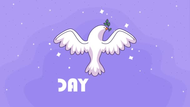 International Peace Day Lettering Animation Video Animated — Stock video