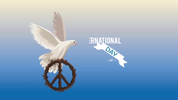 Peace Day International Celebration Lettering Video Animated — Stock video