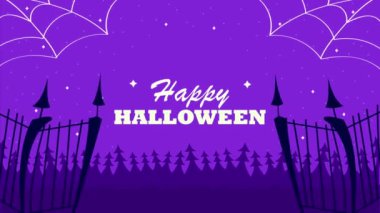 happy halloween celebration lettering animation ,4k video animated