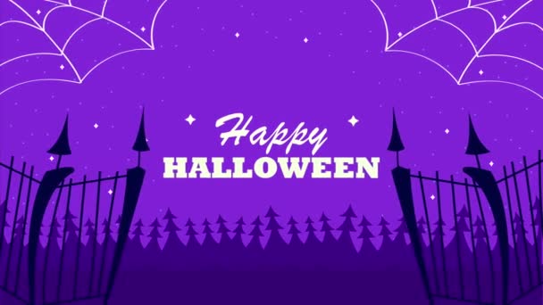 Happy Halloween Celebration Lettering Animation Video Animated — Vídeo de Stock