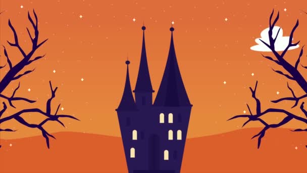 Happy Halloween Animation Castle Video Animated — 비디오