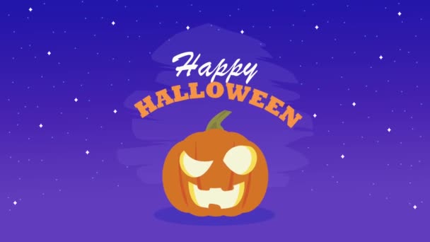 Happy Halloween Celebration Lettering Animation Video Animated — Vídeo de Stock