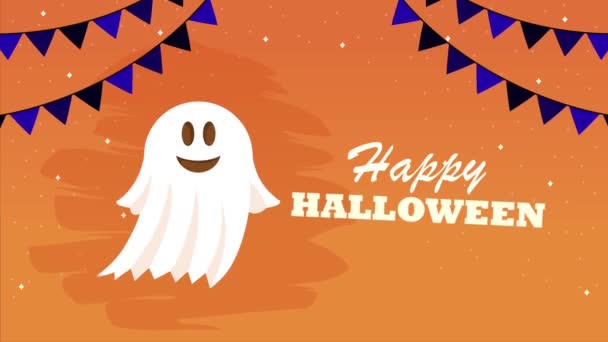 Happy Halloween Celebration Lettering Animation Video Animated — ストック動画