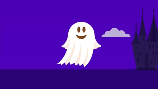 Happy Halloween Animace Duchem Video Animované — Stock video