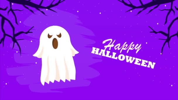 Happy Halloween Celebration Lettering Animation Video Animated — ストック動画
