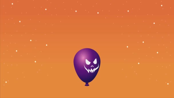 Halloween Animation Purple Balloons Helium Video Animated — Vídeo de stock