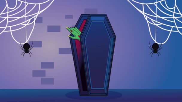 Happy Halloween Animation Coffin Video Animated — 비디오