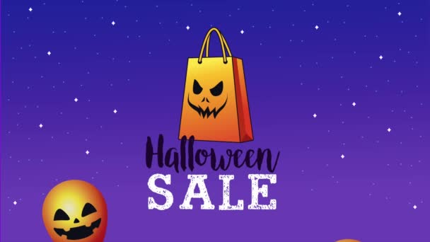 Happy Halloween Sale Lettering Animation Video Animated — Stockvideo