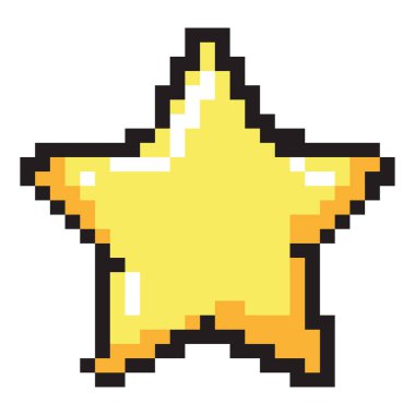 star pixel art isolated icon