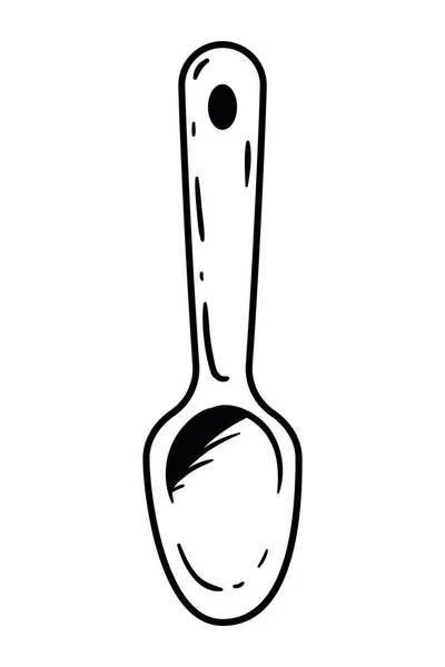 Cuillère Couverts Cuisine Isolé Plat Icône — Image vectorielle