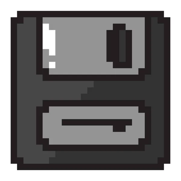 Floppy Pixel Art Elszigetelt Ikon — Stock Vector