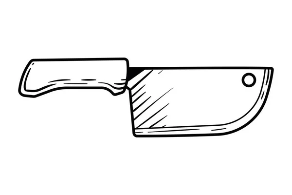Cuchillo Carne Cocina Aislado Icono — Vector de stock