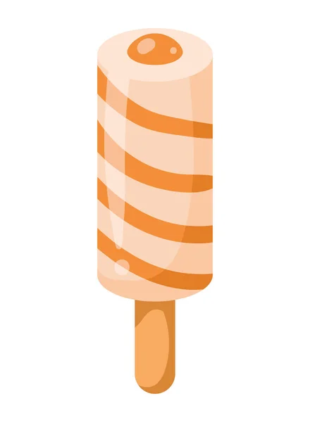 Ice Cream Stick Dessert Icon Isolated — Stock Vector