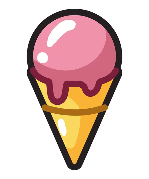 아이스크림 만화외진 아이콘 — 스톡 벡터