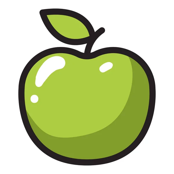 Jabłko Kreskówka Izolowane Płaska Ikona — Wektor stockowy
