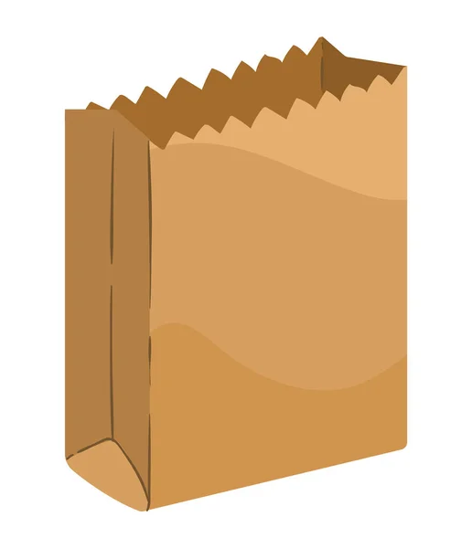 Mockup Grocery Paper Bag Isolated Icon — Stock Vector