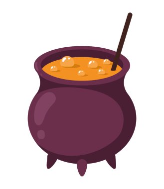 halloween witch cauldron isolated icon