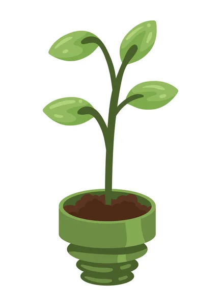 Plant Green Energy Isolated Icon — стоковый вектор