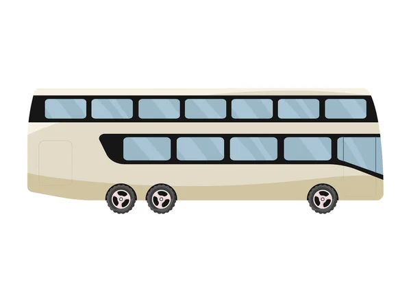 Icona Isolata Modello Bus Due Piani — Vettoriale Stock