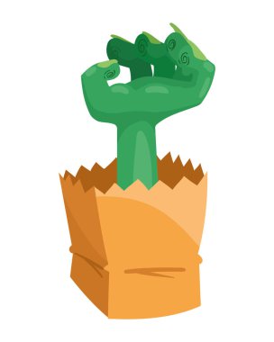 halloween zombie hand isolated icon