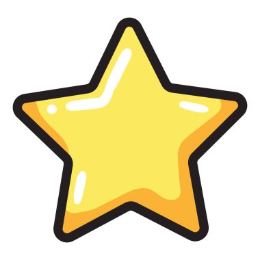star cartoon isolated flat icon