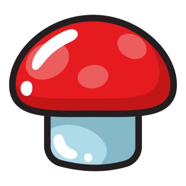 mushroom cartoon isolated flat icon