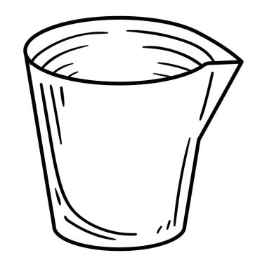 Ölçü kabı mutfağı izole edilmiş düz simge