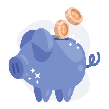 domuz kumbarası para gelir izole ikonu