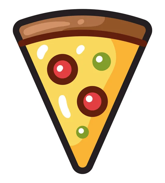 Pizza Cartoon Isoliert Flache Ikone — Stockvektor