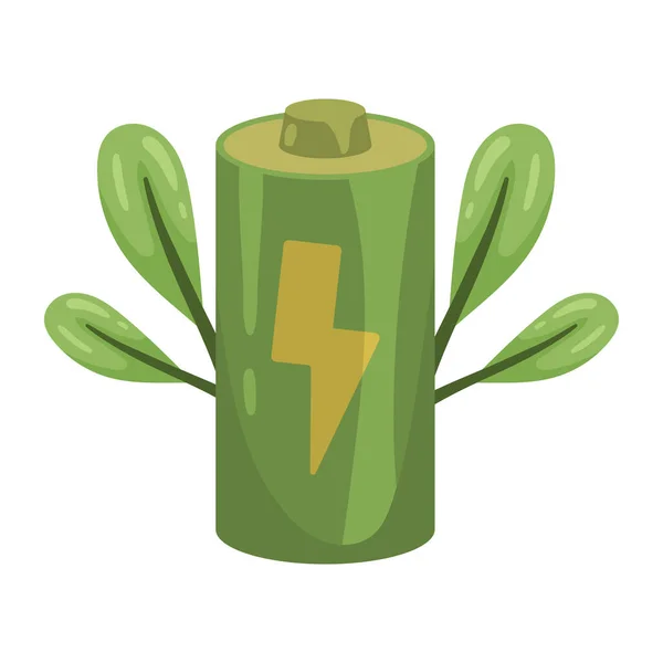 Battery Green Energy Isolated Icon — Stock vektor