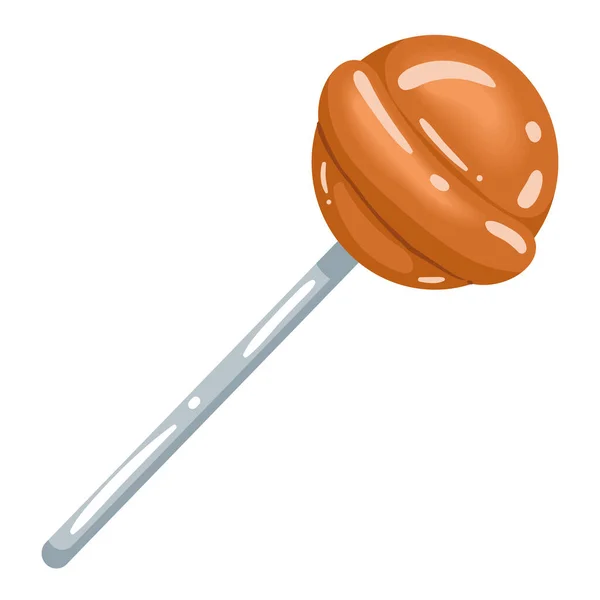 Caramel Dans Bâton Icône Isolée — Image vectorielle