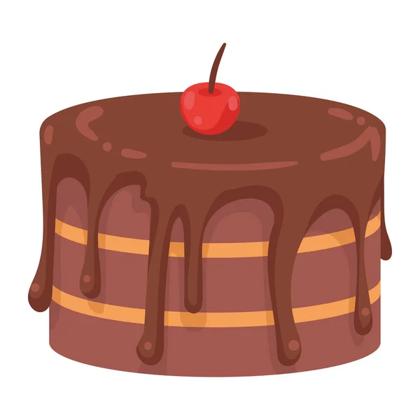 Сладкий Торт Десерт Икона Изолированы — стоковый вектор