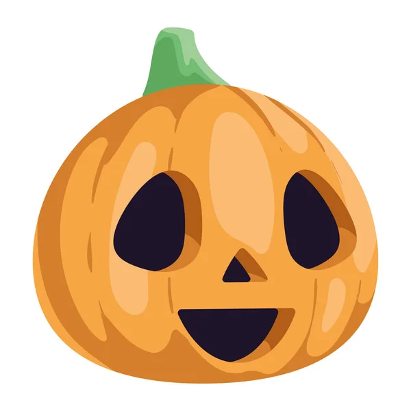 Halloween Happy Pumpkin Isolated Icon — Vetor de Stock