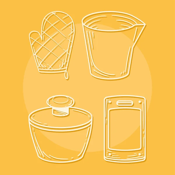 Cuisine Icône Collection Vectoriel Design — Image vectorielle
