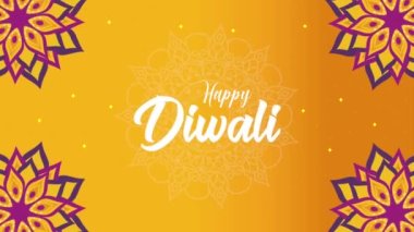 diwali festivali mektupları ve mandalas animasyonu, 4k video animasyonu