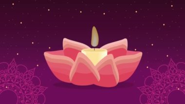 diwali festivali nilüfer çiçekli animasyonu, 4k video animasyonu